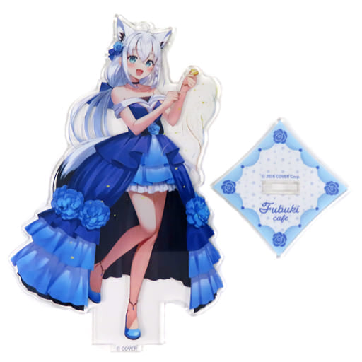 Shirakami Fubuki VTuber Hololive Life-Scale Acrylic Stand Dress Ver. Tower Records Cafe Fubuki Cafe Exclusive Acrylic Stands [USED]