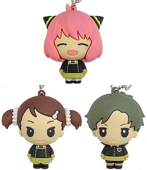 , etc. SPY x FAMILY Three Dimensional Rubber Mascot 2 All 3 Types Set Key Chain [USED]