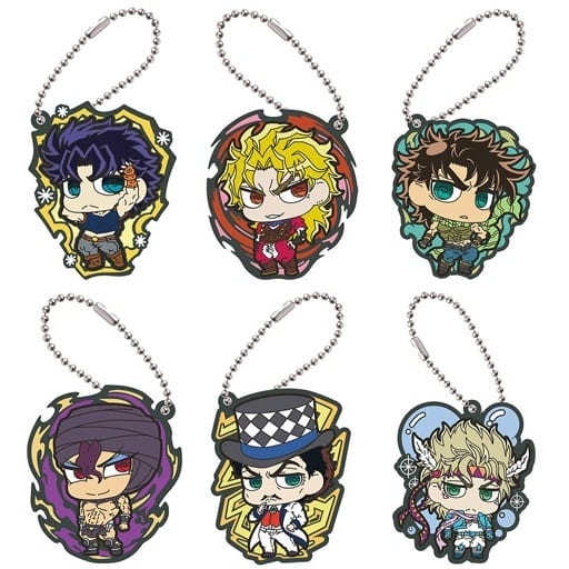 Jonathan Joestar, etc. JoJo's Bizarre Adventure Rubber Mascot Collection 01 All 6 Types Set Key Chain [USED]