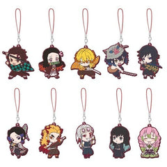Tanjiro Kamado, etc. Demon Slayer: Kimetsu no Yaiba Metsu! Capsule Rubber Mascot TV Anime Kimetsu No Yaiba Series All 10 Types Set Key Ring [USED]