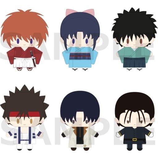 Kenshin Himua, etc. Rurouni Kenshin: Meiji Kenkaku Romantan PUPPELA Finger Mascot Collection All 6 Types Set Mascot [USED]