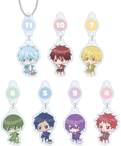Tetsuya Kuroko, etc. Kuroko's Basketball Trading Chibi Chara Morning Moment Ver. Yurayura Acrylic Keychain All 7 Types Set Key Chain [USED]