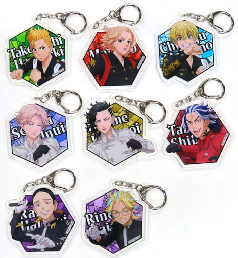 Chifuyu Matsuno, etc. Tokyo Revengers Tokyu Kuji Acrylic Keychain Prize D All 8 Types Set Key Chain [USED]