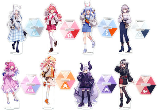 Shirakami Fubuki, etc. VTuber Hololive Hololive Lottery Hololife! Acrylic Stand Outing Ver. Acrylic Stand Prize All 8 Types Set Acrylic Stands [USED]