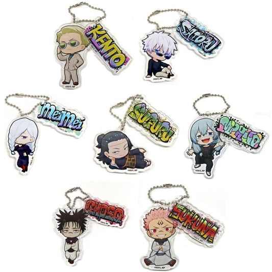 Kento Nanami, etc. Jujutsu Kaisen Trading Acrylic Key Chains B Ver. Shibuya Jihen o Taikan Seyo Tokyu Group Jujutsu Kaisen Pop Up Store Limited All 7 Types Set Key Chain [USED]