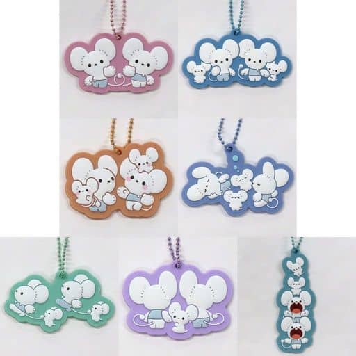 Tandemaus, etc. Pokemon Rubber Charm Collection Wakka de Ikka Pokemon Center Limited All 7 Types Set Charm [USED]