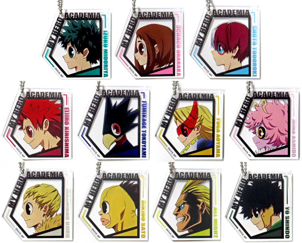 Shoto Todoroki, etc. My Hero Academia Trading Chibi Acrylic Keychain A All 11 Types Set Key Chain [USED]