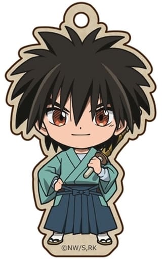 Yahiko Myojin Rurouni Kenshin: Meiji Kenkaku Romantan Trading Wooden Tag Strap Key Chain [USED]