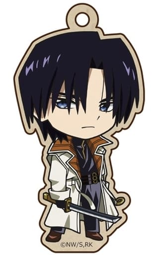 Aoshi Shinomori Rurouni Kenshin: Meiji Kenkaku Romantan Trading Wooden Tag Strap Key Chain [USED]