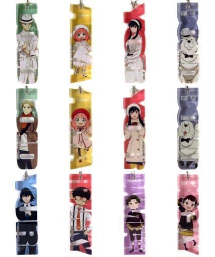 Anya Forger, etc. Spy x Family Code: White Trading Name Key Chain Capcom Cafe Limited All 12 Types Set Key Chain [USED]