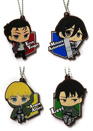Ellen Yeager, etc. Attack on Titan The Final Season Chibittsu! Rubber Ball Chain All 4 Types Set Key Chain [USED]