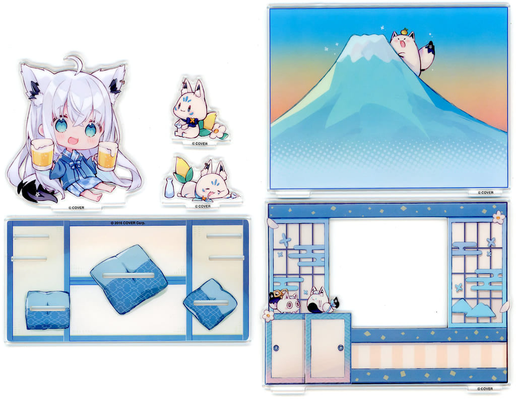 Shirakami Fubuki VTuber Hololive Acrylic Diorama Stand 5th Anniversary Celebration Acrylic Stands [USED]