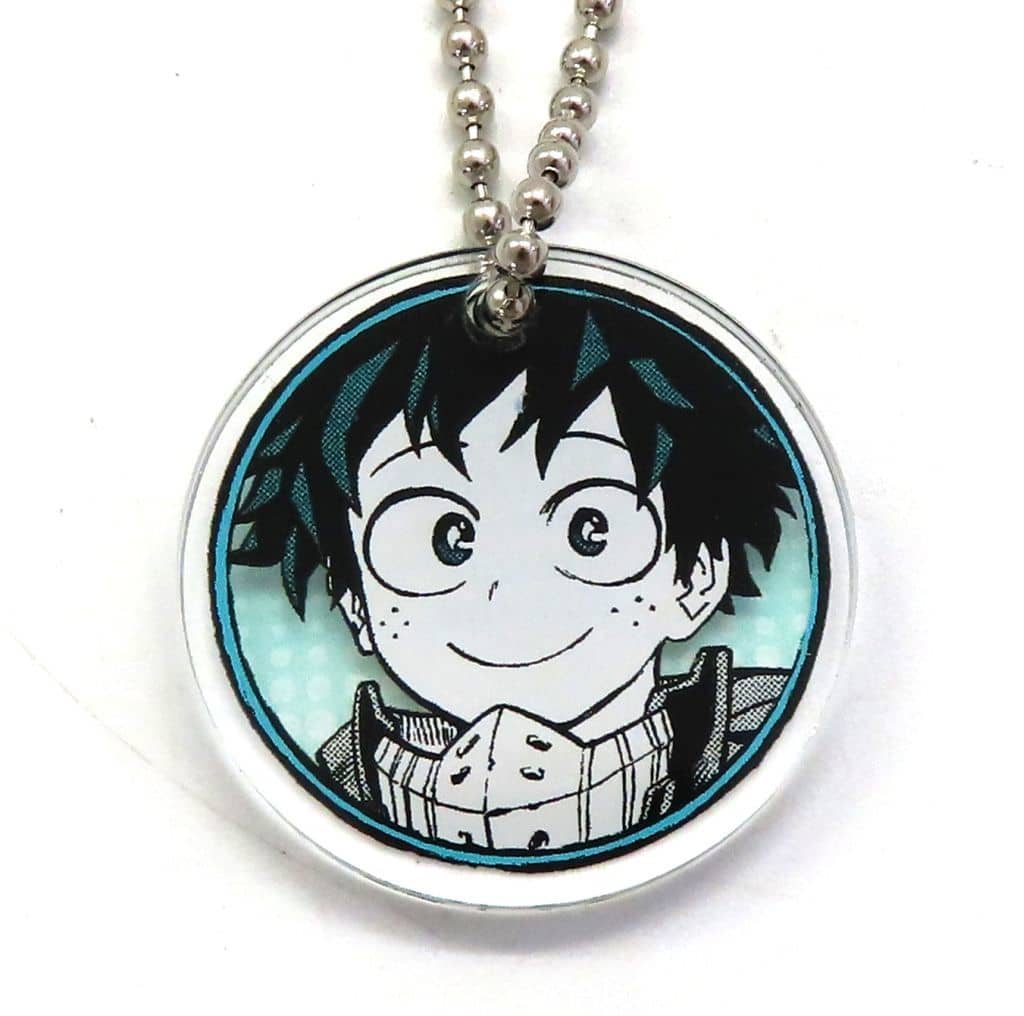 My Hero Academia Izuku Midoriya Smiling Acrylic Charm Included with Deku's Blackwhip Gummy Charm [USED]