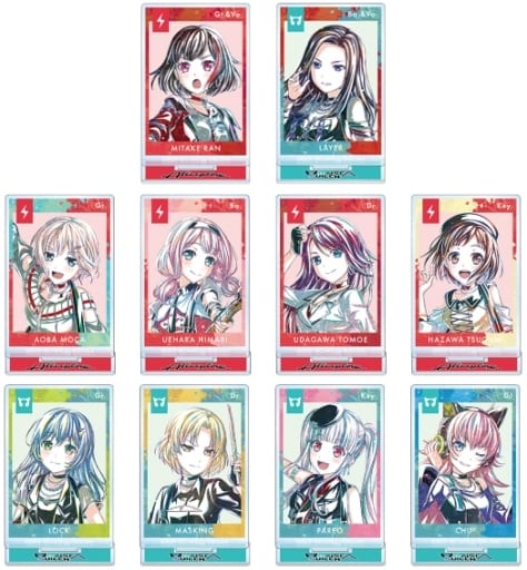 Ran Mitake, etc. BanG Dream! Girls Band Party! Ani-Art Part 5 Trading Acrylic Keychain Ver.B All 10 Types Set Acrylic Stand [USED]