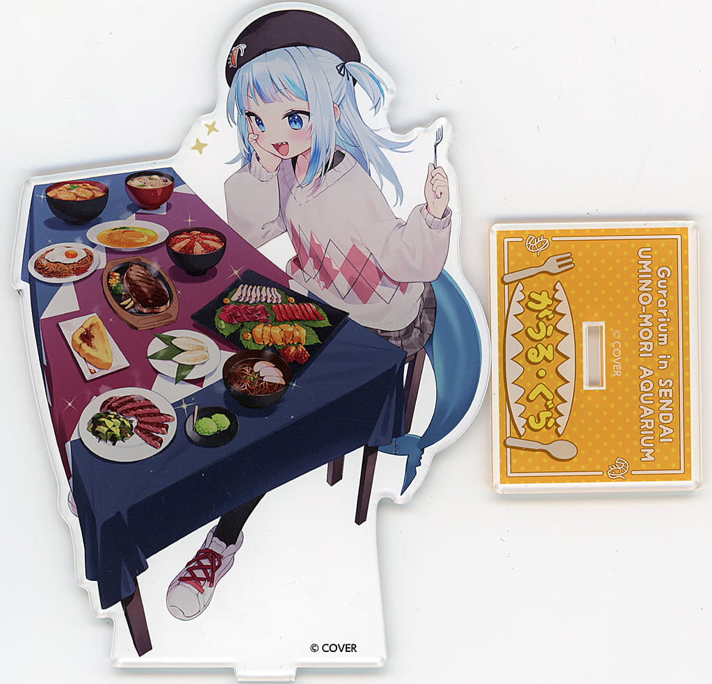 Gawr Gura Restaurant VTuber Hololive English Acrylic Stand A Gawr Gura Gurarium at Sendai Umino-Mori Aquarium Exclusive Acrylic Stands [USED]
