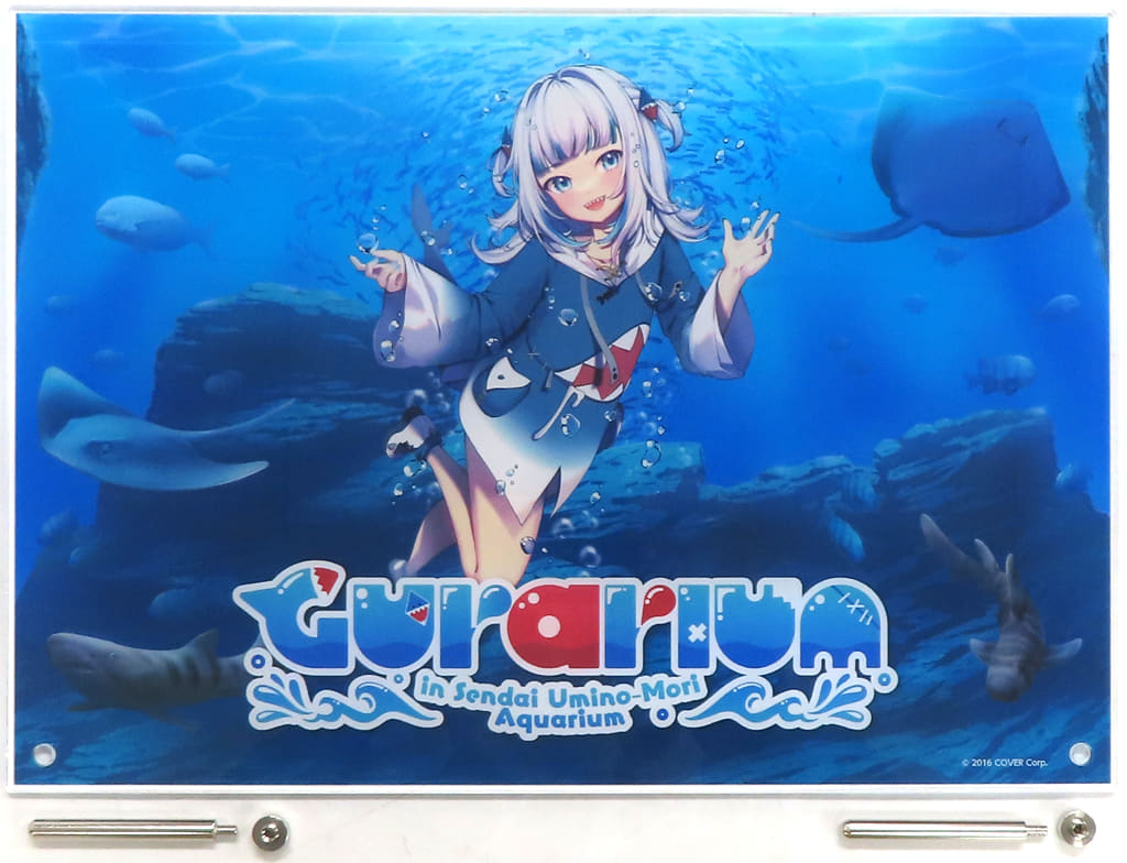 Gawr Gura Key Visual VTuber Hololive English Acrylic Panel Gawr Gura Gurarium at Sendai Umino-Mori Aquarium Exclusive Acrylic Stands [USED]