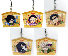 Gyomei Himejima, etc. Demon Slayer: Kimetsu no Yaiba Random Ema Style Acrylic Key Chain ufotable Cafe Machi Asobi Cafe New Year Event 2024 Limited All 5 Types Set Key Chain [USED]