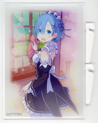 Rem Re:ZERO -Starting Life in Another World- A5 Size Acrylic Plate animate Limited Light Novel Volume 27 Bonus Bundle Acrylic Stand [USED]