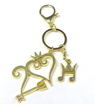 20th Anniversary GOLD Ver. Kingdom Hearts Metal Key Chain Key Chain [USED]