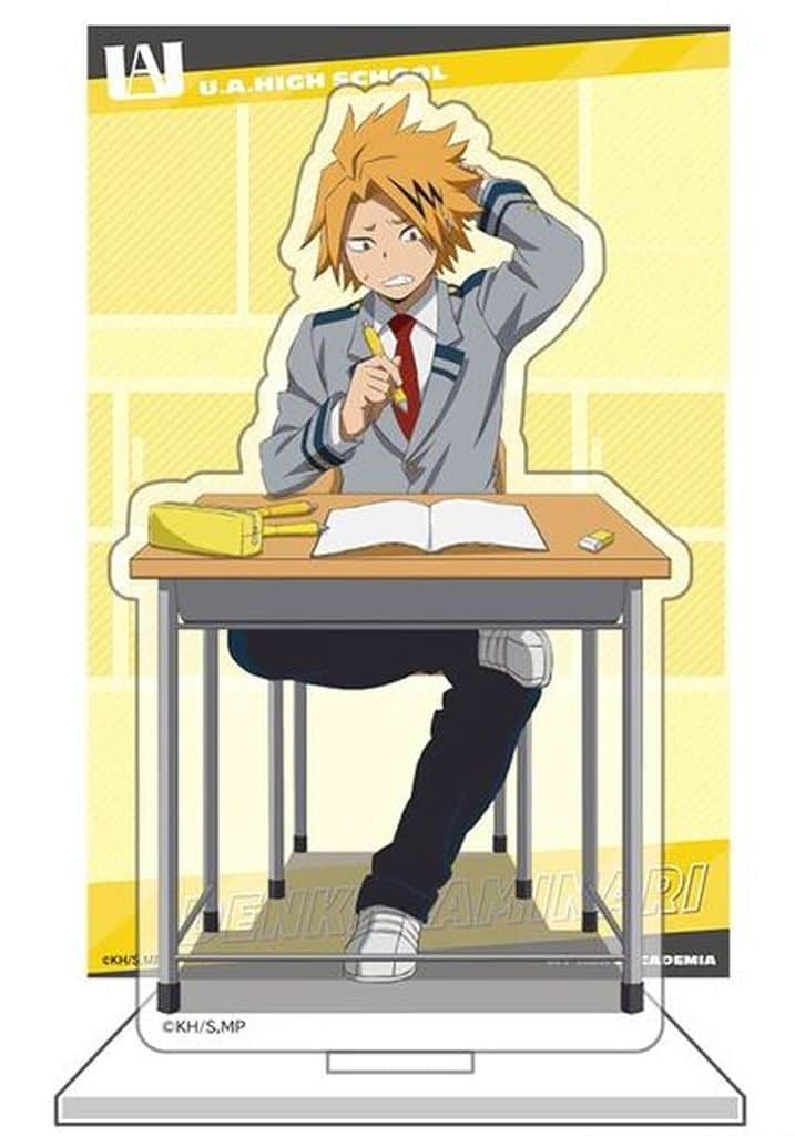 My Hero Academia Denki Kaminari Acrylic Stand with Background Postcard Learn! Classroom Acrylic Stands [USED]