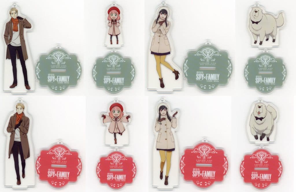 Anya Forger, etc. Spy x Family Code: White Clear Key Chain with Stand All 8 Types Set Key Chain [USED]
