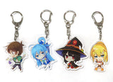 Aqua, etc. Set of 4 KonoSuba God's Blessing on this Wonderful World! Acrylic Key Chain 28Th Anniversary Thank You For Your Support Fair Limited Edition Present Campaign Prize B Key Chain [USED]