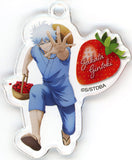 Gintoki Sakata Gintama Online Kiji Ichigogari Jaaaaa!! Acrylic Keychain Kujibikido Limited Prize B-1 Key Chain [USED]