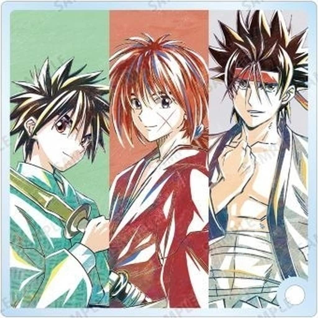 Kenshin Himura, etc. Rurouni Kenshin: Meiji Kenkaku Romantan Ani-Art Trading Acrylic Stand Panel Acrylic Stands [USED]