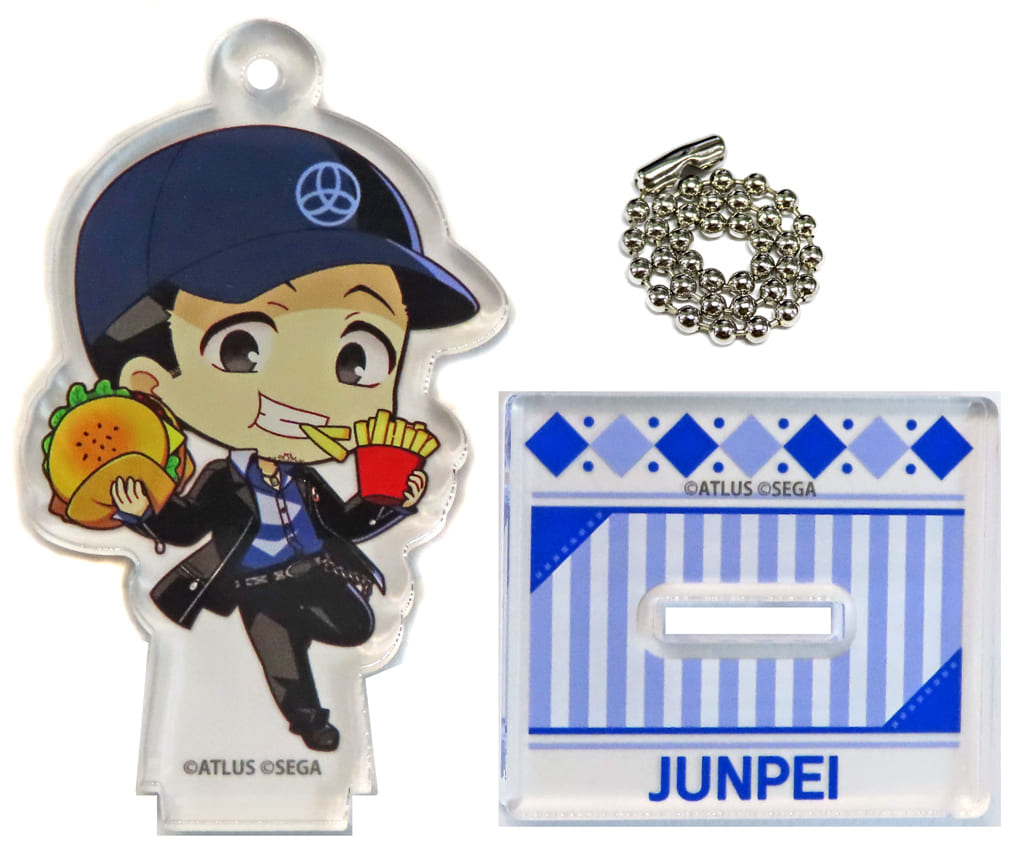 Junpei Iori Persona 3 Reload Trading Acrylic Stand Key Chain Collaboration Cafe Powerd By AnimaxCafe+ Limited Key Chain [USED]