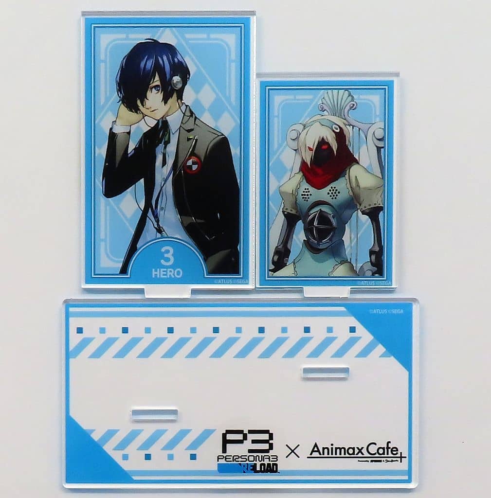Persona 3 Reload Protagonist Tarot Card Style Twin Acrylic Stand Collaboration Cafe Powerd By AnimaxCafe+ Limited Acrylic Stands [USED]