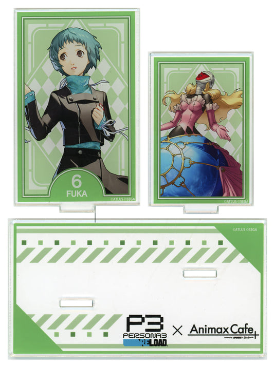 Persona 3 Reload Fuka Yamagishi Acrylic Stand Tarot Card Style Twin Acrylic Stand Collaboration Cafe Powerd By AnimaxCafe+ Limited Acrylic Stands [USED]