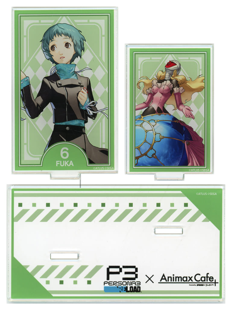 Persona 3 Reload Fuka Yamagishi Acrylic Stand Tarot Card Style Twin Acrylic Stand Collaboration Cafe Powerd By AnimaxCafe+ Limited Acrylic Stands [USED]