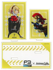 Persona 3 Reload Aigis Acrylic Stand Tarot Card Style Twin Acrylic Stand Collaboration Cafe Powerd By AnimaxCafe+ Limited Acrylic Stands [USED]