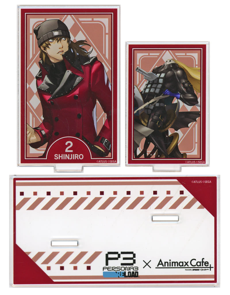 Persona 3 Reload Shinjiro Aragaki Acrylic Stand Tarot Card Style Twin Acrylic Stand Collaboration Cafe Powerd By AnimaxCafe+ Limited Acrylic Stands [USED]