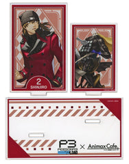 Persona 3 Reload Shinjiro Aragaki Acrylic Stand Tarot Card Style Twin Acrylic Stand Collaboration Cafe Powerd By AnimaxCafe+ Limited Acrylic Stands [USED]