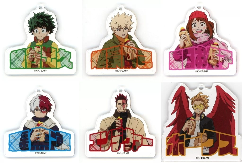 My Hero Academia Izuku Midoriya & Others Newly Drawn Acrylic Keychain Collection Roasted Sweet Potato Ver. Don Quijote Limited All 6 Types Set Keychains [USED]