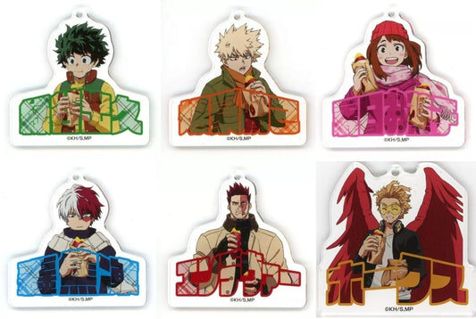 My Hero Academia Izuku Midoriya & Others Newly Drawn Acrylic Keychain Collection Roasted Sweet Potato Ver. Don Quijote Limited All 6 Types Set Keychains [USED]