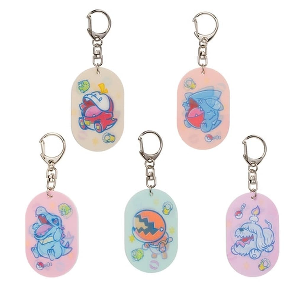 Fuecoco, etc. Pokemon Changing Acrylic Keychain Collection Biting Team Pokemon Center Limited All 5 Types Set Key Chain [USED]