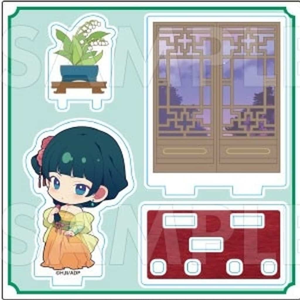Maomao White Blossoms The Apothecary Diaries Trading Chibi Chara Acrylic Figures Pop-Up Store in Yurakucho Marui Limited Acrylic Stand [USED]