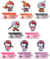 Kenshin Himura, etc. Rurouni Kenshin X Hello Kitty Acrylic Stand All 8 Types Set Acrylic Stands [USED]