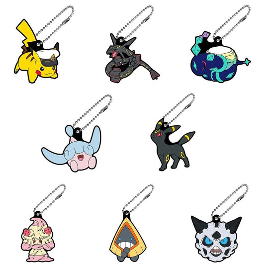 Umbreon, etc. Pokemon Pokemon Rubber Mascot 24 All 8 Types Set Key Chain [USED]