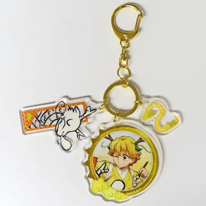 Zenitsu Agatsuma Demon Slayer: Kimetsu no Yaiba Year of The Dragon Random Combination Charm Demon Slayer Festival: Anime 5th Anniversary Festival Limited Charm [USED]