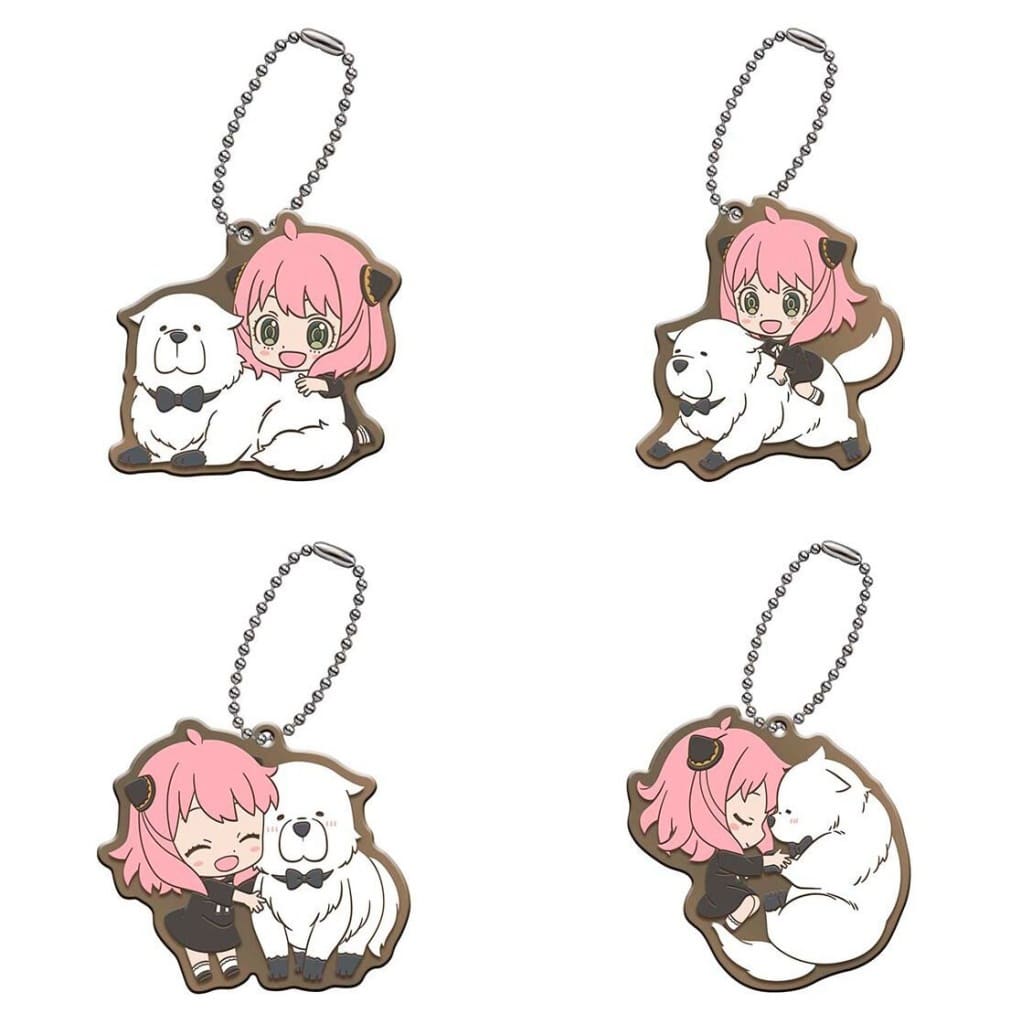 Anya Forger, etc. SPY x FAMILY Anya to Bond ga Ippai! Asoto Rubber Mascot Prize B All 4 Types Set Key Chain [USED]