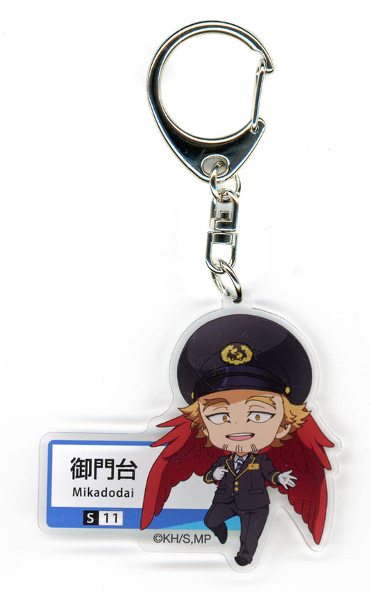 My Hero Academia Hawks Station Name Acrylic Keychain Shizuoka Railway Exclusive Keychains [USED]
