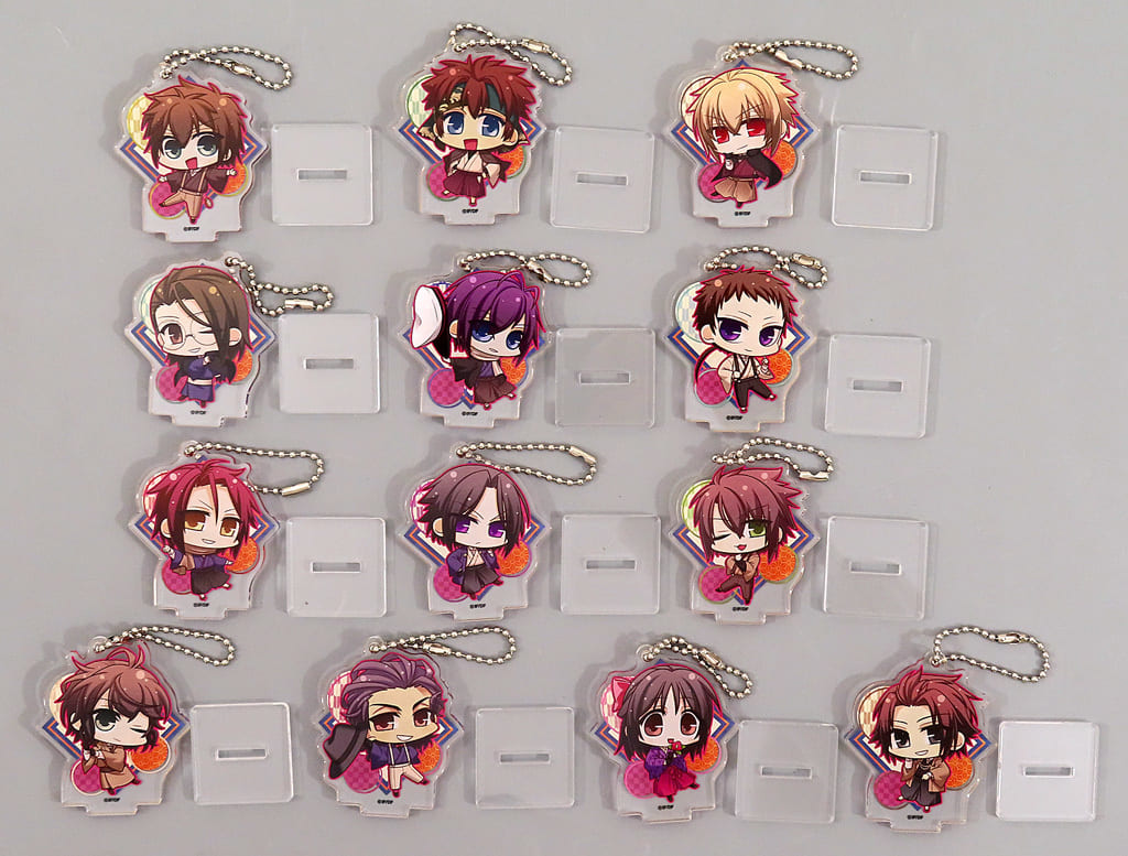 Toshizo Hijikata, etc. Hakuouki Shinkai: Yuugiroku Taishitachi no Daienkai For Nintendo Switch Newly Drawn Chibi Character Acrylic Stand Keychain Stellaworth Limited Switch Software Bundled Benefits Set of 13 Key Chain [USED]