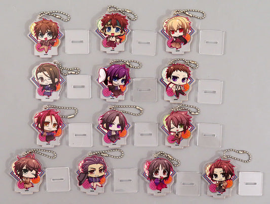 Toshizo Hijikata, etc. Hakuouki Shinkai: Yuugiroku Taishitachi no Daienkai For Nintendo Switch Newly Drawn Chibi Character Acrylic Stand Keychain Stellaworth Limited Switch Software Bundled Benefits Set of 13 Key Chain [USED]