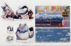 Shirakami Fubuki VTuber Hololive Just Chilling with Everyone Acrylic Diorama Stand Birthday Anniversary 2023 Acrylic Stands [USED]