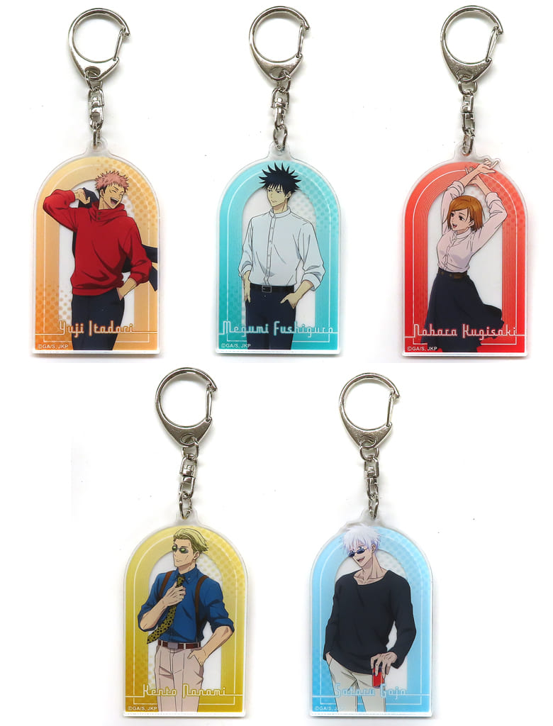Yuji Itadori, etc. Jujutsu Kaisen Newly Drawn Trading Acrylic Key Chain AJ2024Ver. Animejapan 2024 Limited All 5 Types Set Key Chain [USED]