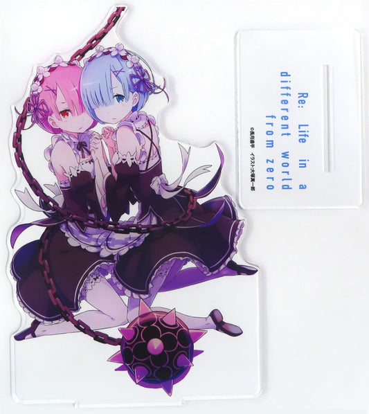Rem Ram Re:ZERO -Starting Life in Another World- Original Big Acrylic Figure Gamers Limited Light Novel Volume 37 Bonus Bundle Acrylic Stand [USED]