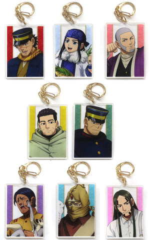 Saichi Sugimoto, etc. Golden Kamuy Newly Drawn Trading Acrylic Key Chains Interacting with Animals Ver. Tobu Zoological Park Limited All 8 Types Set Key Chain [USED]